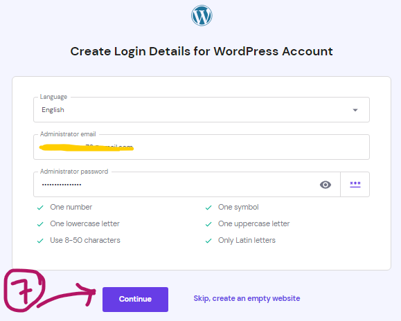 Create-login-details-for-wordpress-account