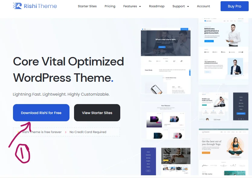 Example of Rishi theme's home page view